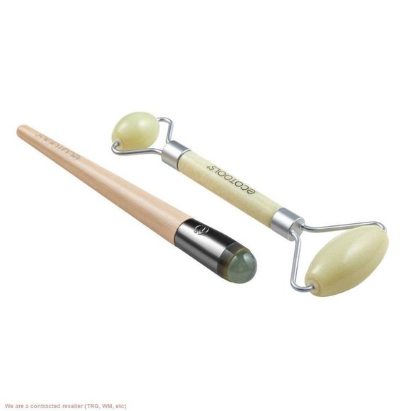 EcoTools Beauty Skin Care Tool Jade Facial Roller and Eye Roller Duo, Face Rolle - Picture 4 of 7